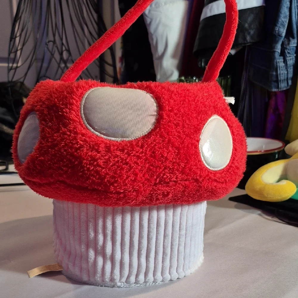Red Mushroom Plush Bag NWOT